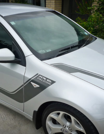 Silver XR6 after detailing, headlight reconditioning and paint chip repairs.