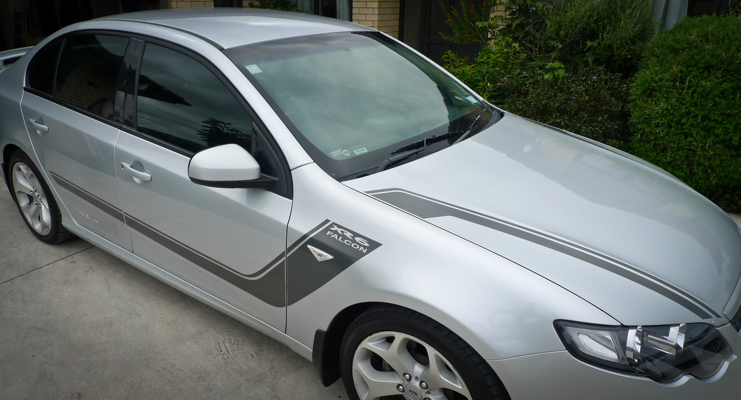 Silver XR6 after detailing, headlight reconditioning and paint chip repairs.