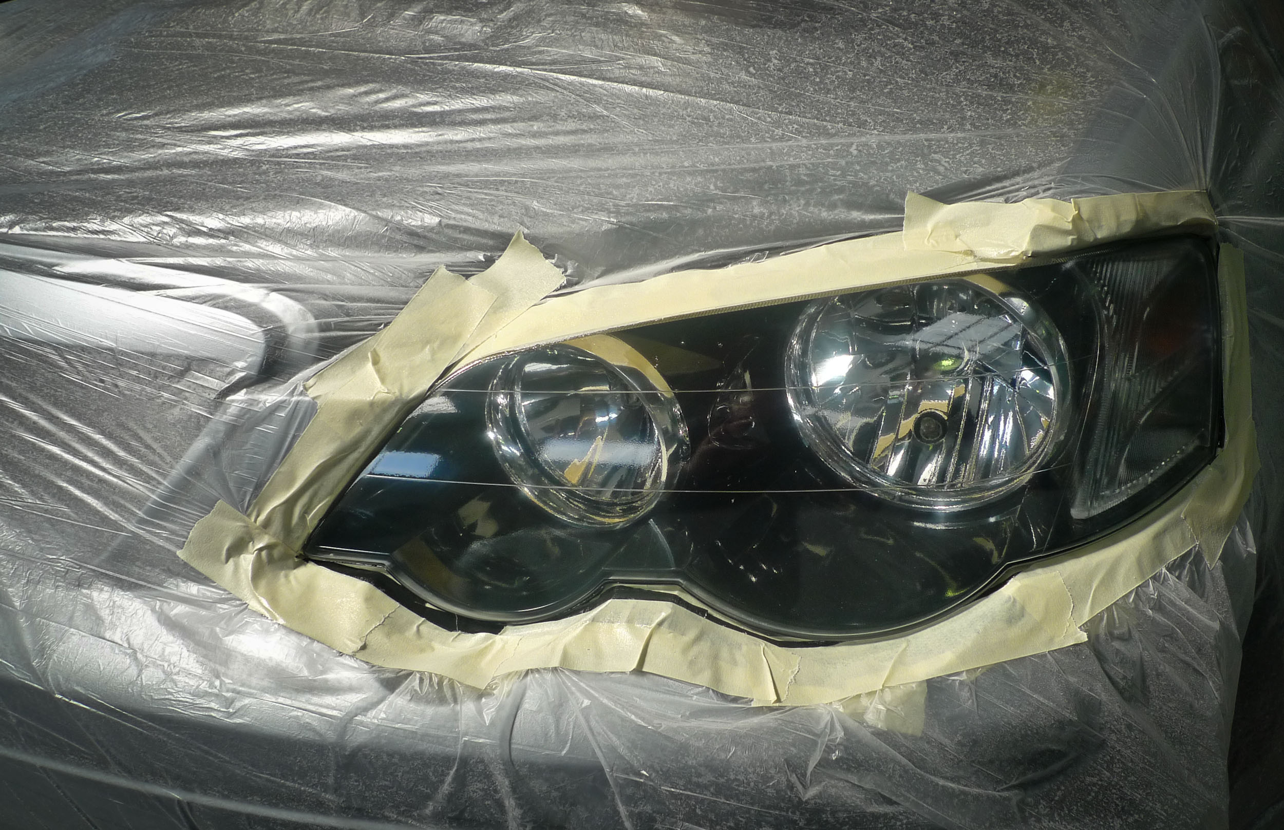Left front headlight after repair
