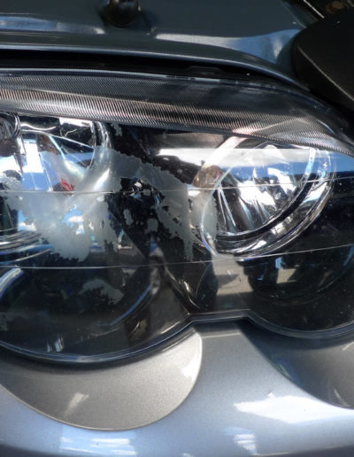 Ford XR6 headlight before repair