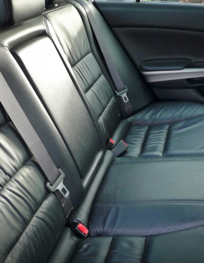 Rear leather seats after detailing and grooming