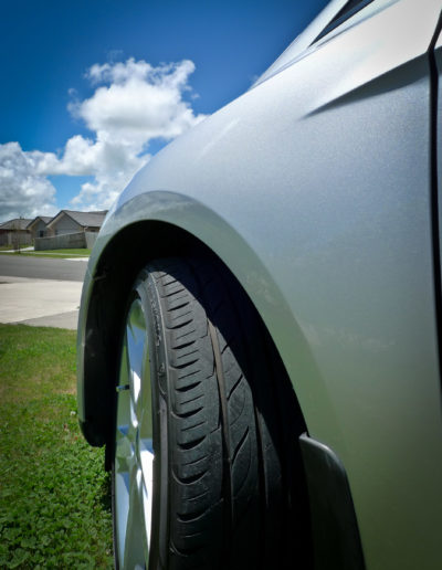 Left front wheel arch after detailing