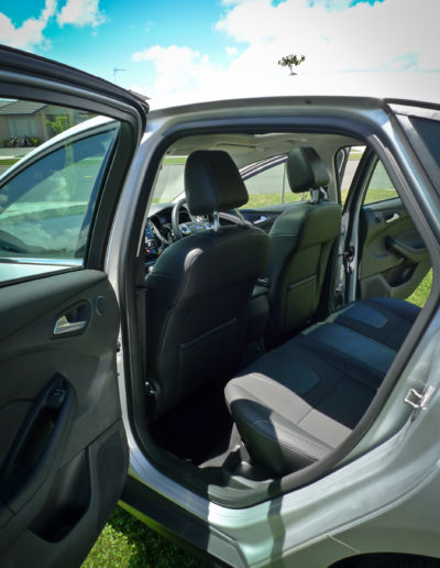 Looking inside rear seats