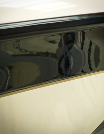 Reflection in black paint after ceramic coating applied