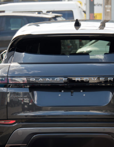 Left rear view with reflections in paint