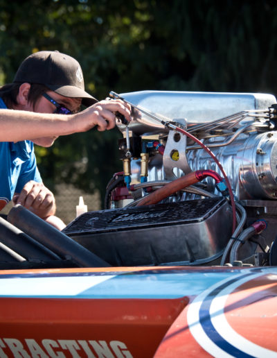 Man trying to start engine