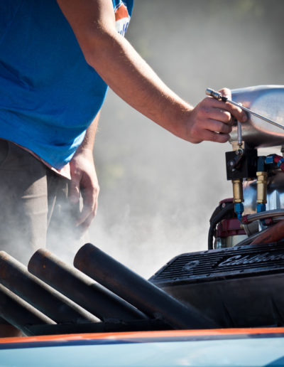 V8 boat engine running