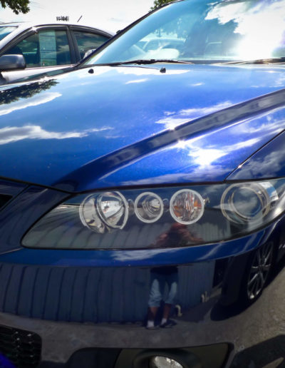 Left front headlight after repair