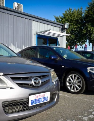 Vehicles lines up with tape protection before repairs