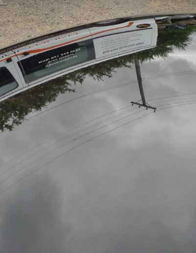 Van reflecting in bonnet after detailing