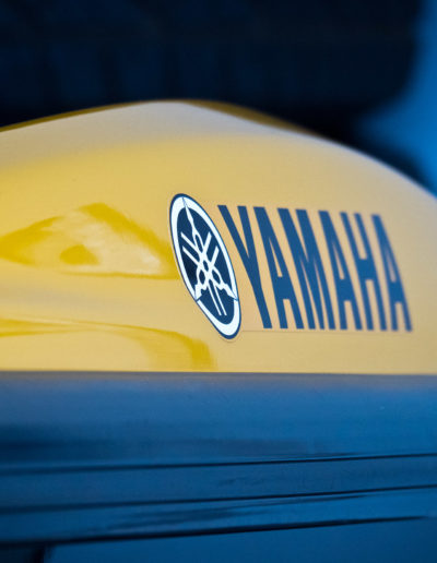 Close up of YAMAHA logo on jet ski