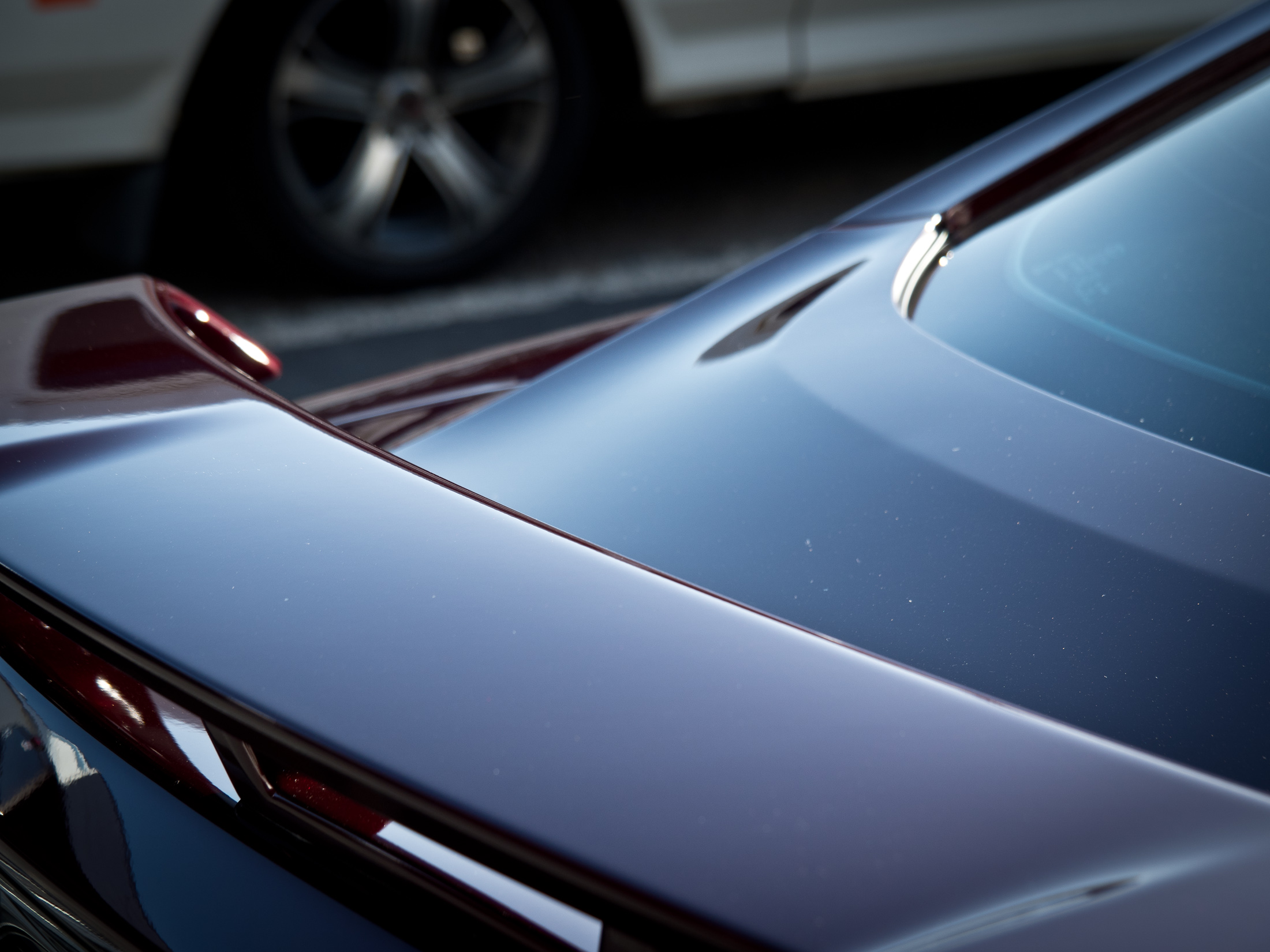 Light reflecting on rear boot lid wing