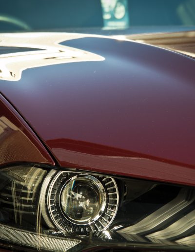 Close up of right front light and bonnet after coating applied