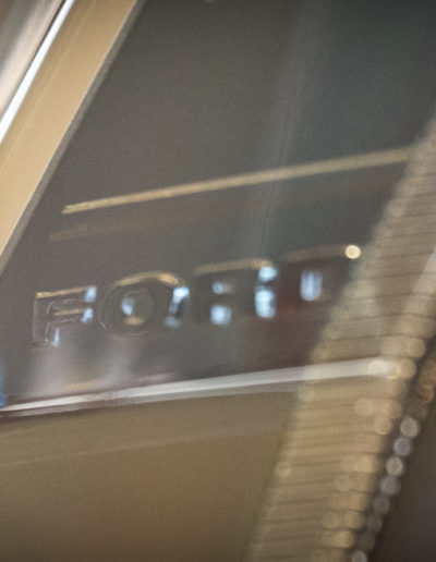 Close up of FORD emblem after coating applied