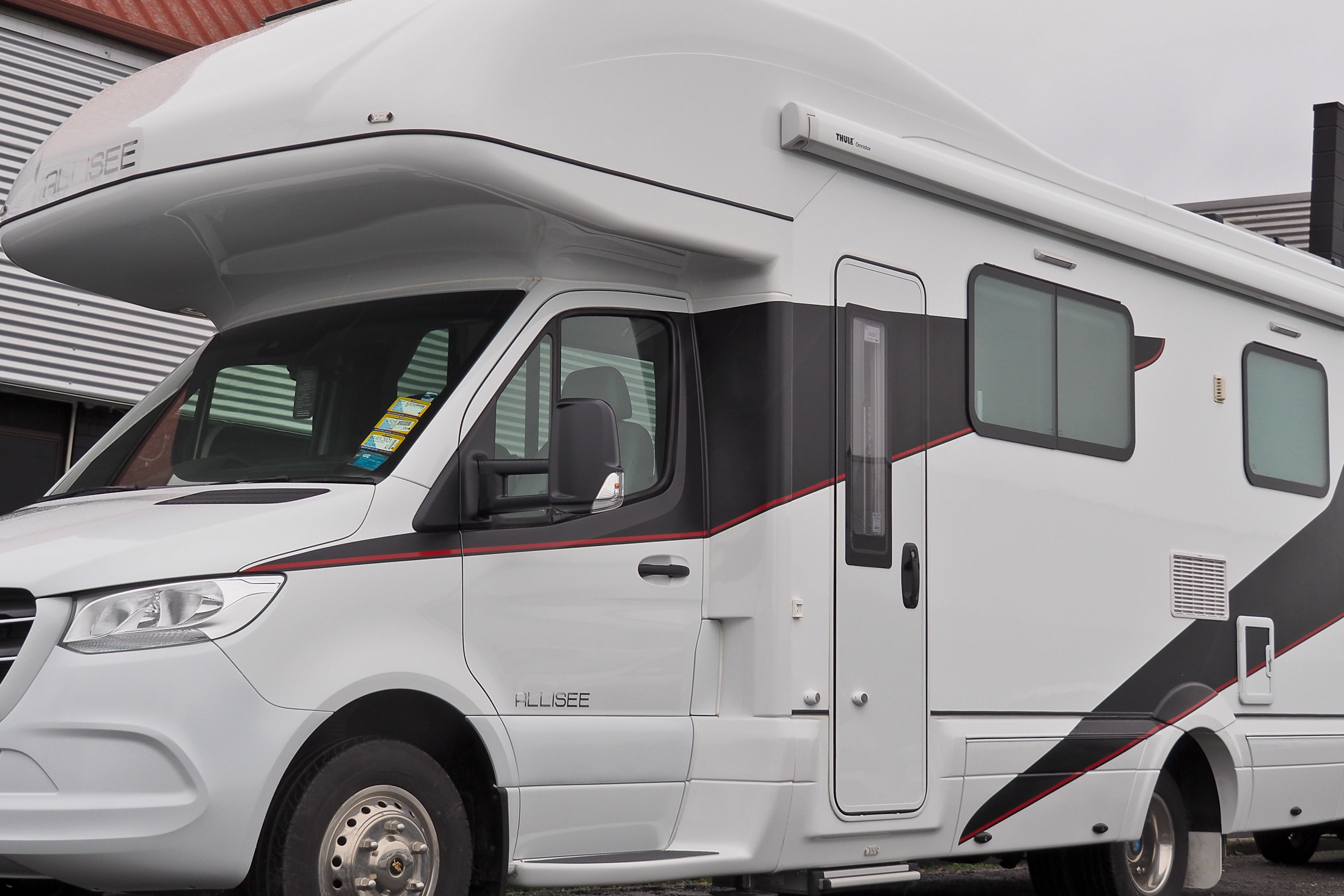 Left side of motor home after coating applied