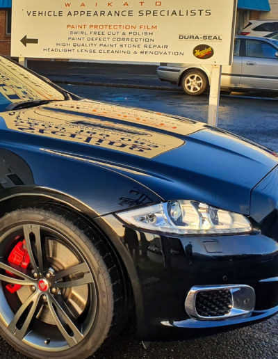 Reflection on bonnet after coating applied