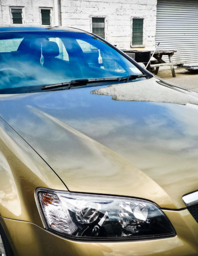 Depp reflection on bonnet after removal of water spots