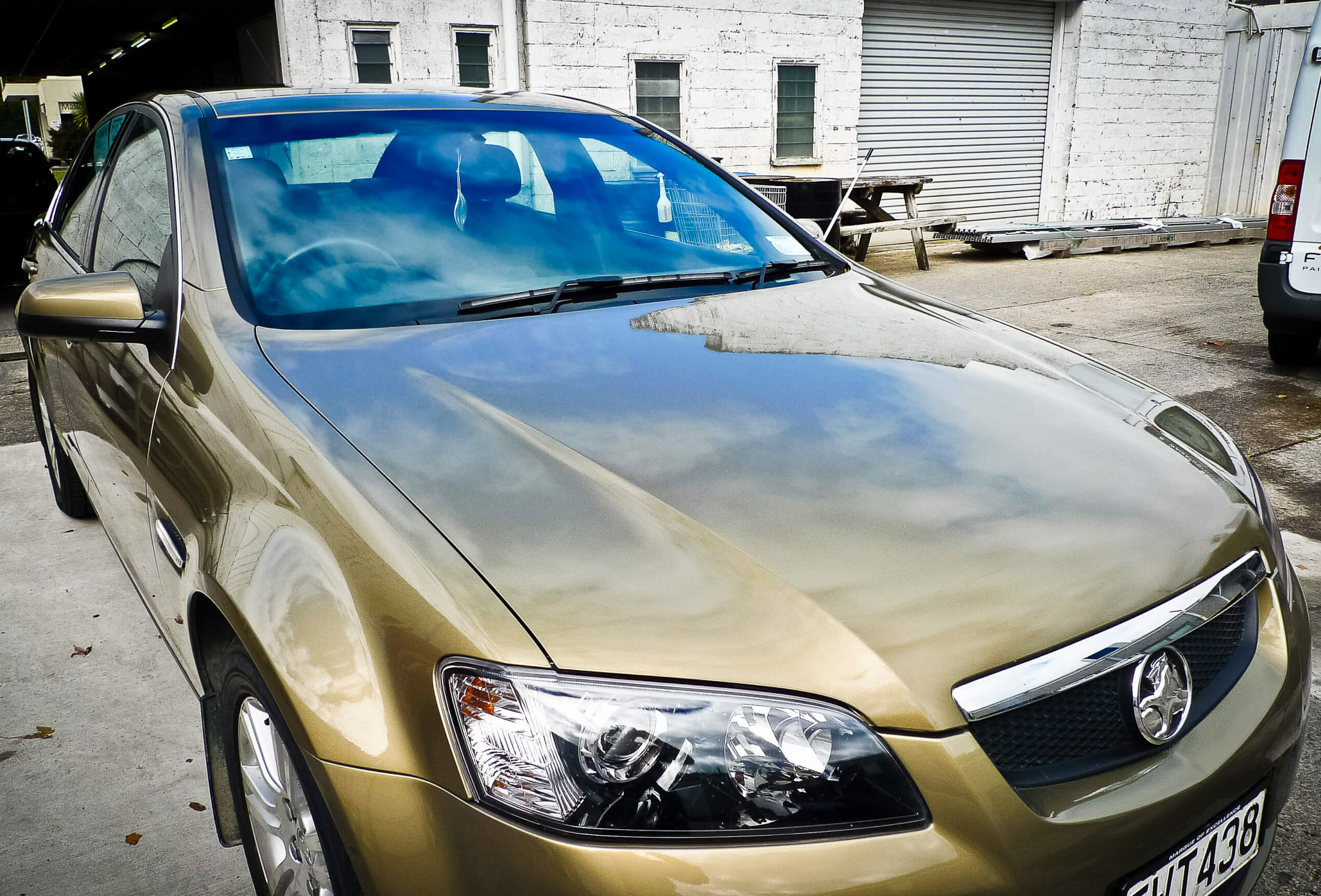 Depp reflection on bonnet after removal of water spots