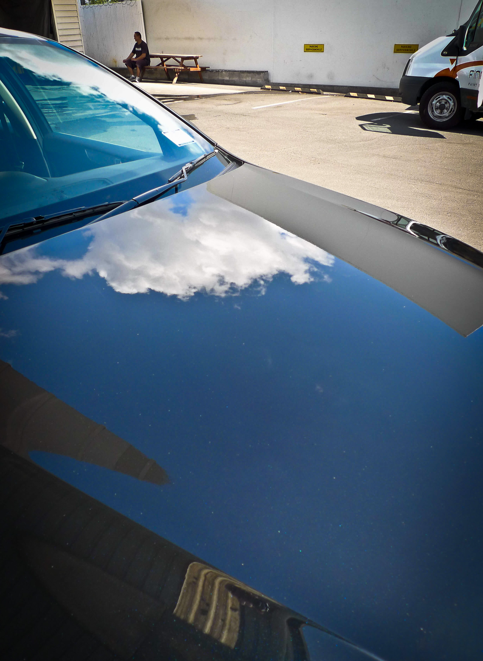 Cloud reflections on bonnet after full paint detailing
