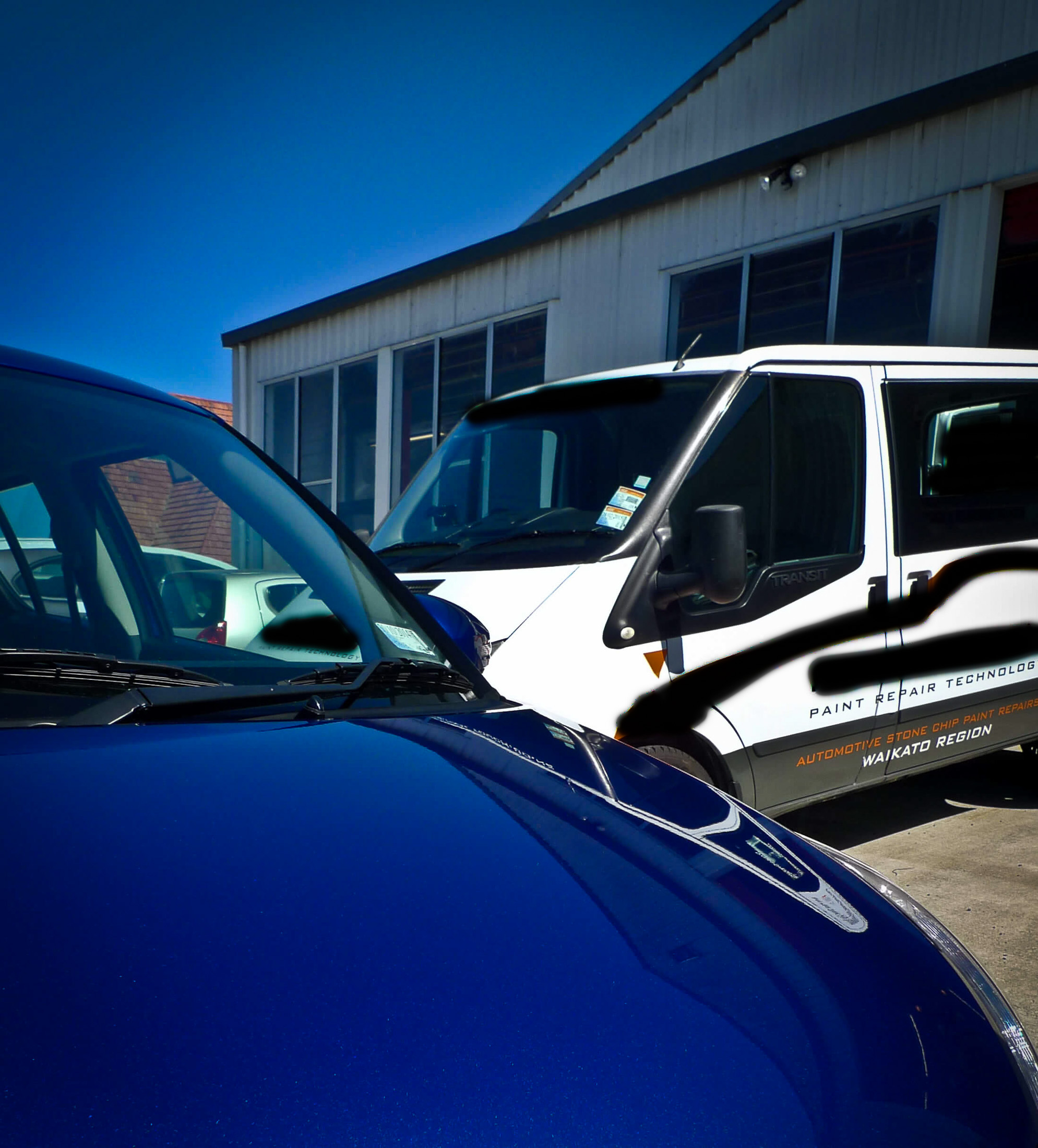 Reflections on bonnet after detailing and paint chip repairs