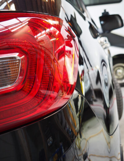 Right rear tail light and side after full paint detailing and application of ceramic coating