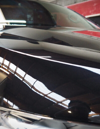 Close up right front of bonnet edge after coating applied