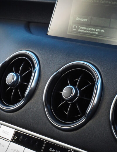 Close up of air vents on dash