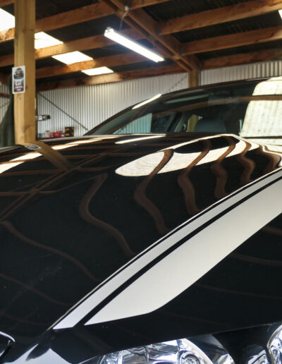 Lights reflecting on bonnet after ceramic coating application