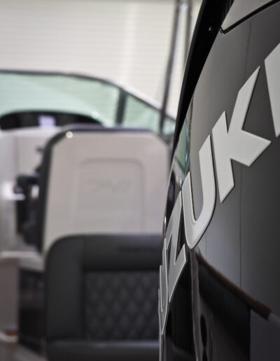 Close up of SUZUKI engine cover after ceramic coating applied